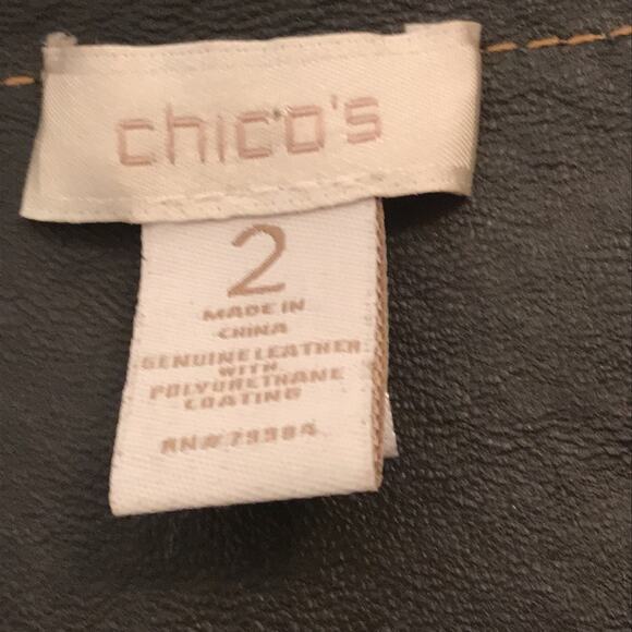 NWOT. Chico's Genuine Leather Open Jacket. 2 - Picture 2 of 5
